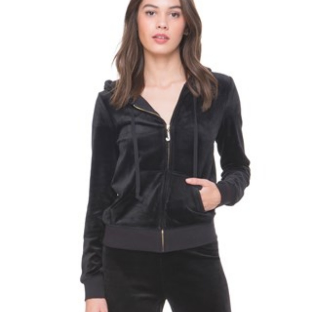 Soft black juicy girl hoodie.
